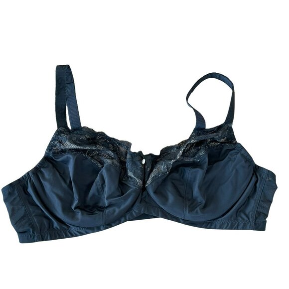 Bramour by Glamorise size 46D Underwire Bra Black Tribeca 7006 Lace Womens - Picture 3 of 6
